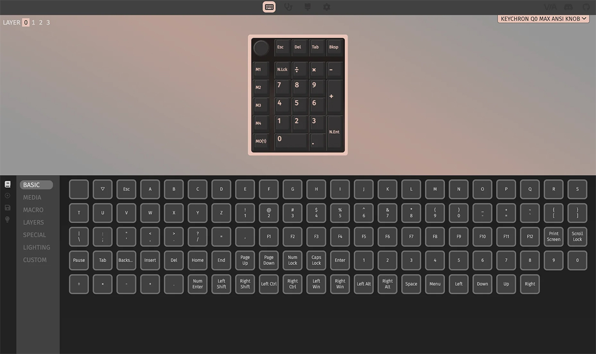 Keychron Q0 Max Hot Swap RGB Wireless Number Pad Black Gateron Jupiter Brown KBKCQ0MM3 Mwave