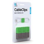 Bluelounge CableClip Cable Organizer Small (3 Dark Grey, 3 Green)