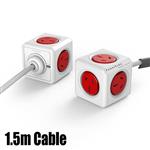 Allocacoc PowerCube Extended 5 Outlet - 1.5M Cable - Boston Red - AU Plug