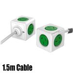 Allocacoc PowerCube Extended 5 Outlet - 1.5M Cable - Kelly Green - AU Plug