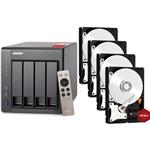 QNAP TS-451+-2G 4 Bay NAS + 4x WD WD40EFRX 4TB Red NAS HDD