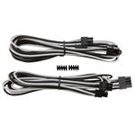 Corsair PCI-E Premium Sleeved Cable Type 4 Gen 3 - White/Black - 2 Pack