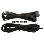 Corsair Split PCI-E Premium Sleeved Cable Type 4 Gen 3 - Black - 2 Pack