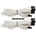 Corsair Split PCI-E Premium Sleeved Cable Type 4 Gen 3 - White - 2 Pack