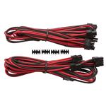 Corsair Split PCI-E Premium Sleeved Cable Type 4 Gen 3 - Red/Black - 2 Pack