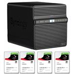 Synology DS418j 4 Bay NAS + 4x Seagate ST3000VN007 3TB IronWolf NAS HDD