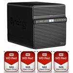Synology DS418j 4 Bay NAS + 4x WD WD100EFAX 10TB Red NAS HDD