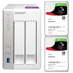 QNAP TS-231P 2-Bay NAS + 2x Seagate ST1000VN002 1TB IronWolf NAS HDD