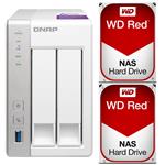 QNAP TS-231P 2-Bay NAS + 2x WD WD100EFAX 10TB Red NAS HDD