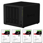 Synology DS418 4 Bay NAS + 4x Seagate ST4000VN008 4TB IronWolf NAS HDD