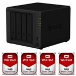 Synology DS418 4 Bay NAS + 4x WD WD100EFAX 10TB Red NAS HDD