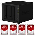 Synology DS418Play 4 Bay NAS + 4x WD WD100EFAX 10TB Red NAS HDD