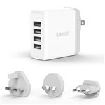 Orico DSP-4U-US-WH-PRO Quad Port USB International Travel Wall Charger - White