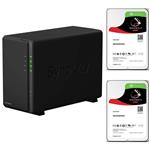 Synology DS218Play 2 Bay NAS + 2x Seagate ST2000VN004 2TB IronWolf NAS HDD