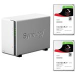Synology DS218j 2 Bay NAS + 2x Seagate ST4000VN008 4TB IronWolf NAS HDD