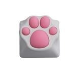 ZOMO White Kitty Paw Aluminium Body Keycap - Silicone Paw