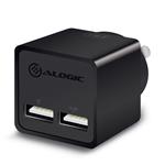 Alogic 2 Port USB Mini Wall Charger - Black