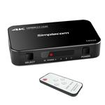Simplecom CM324 4 Port 4K HDMI 2.0 Switch with IR Remote