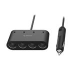 Orico 4-Port Car Charger Splitter with 2 USB Ports - Black