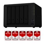 Synology DS1019+ 5 Bay NAS + 5x WD WD60EFAX 6TB Red NAS HDD