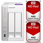 QNAP TS-231P 2 Bay NAS + 2x WD WD60EFAX 6TB Red NAS HDD