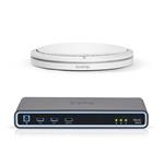Biamp Devio SCR-20TX Conferencing Hub & Tabletop Mic Bundle - White