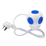 Jackson 4-Outlet Power Adapter Block with 2 USB Ports - Blue