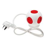 Jackson 4-Outlet Power Adapter Block with 2 USB Ports - Red