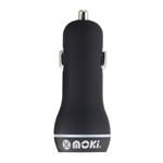 Moki Dual USB Type-A Car Charger - Black