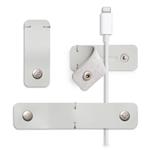 Twelve South SurfaceSnap 3-in-1 Leather Cable Management System - Dove Grey