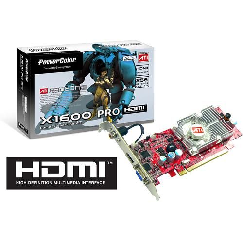 PowerColor ATI Radeon X1600 Pro, 256MB DDR 3, PCIe, HDMI, LP (47125050
