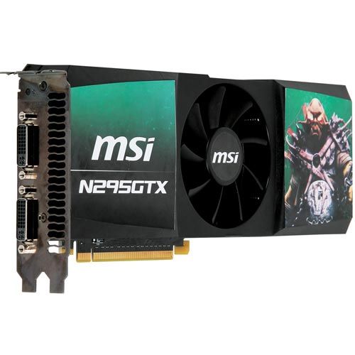 MSI GeForce GTX 295, 1792MB GDDR3, Core Clock 576MHz GPU, Memory Clock