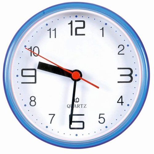 Waterproof Bathroom Clock with Suction Blue AR1757 Mwave
