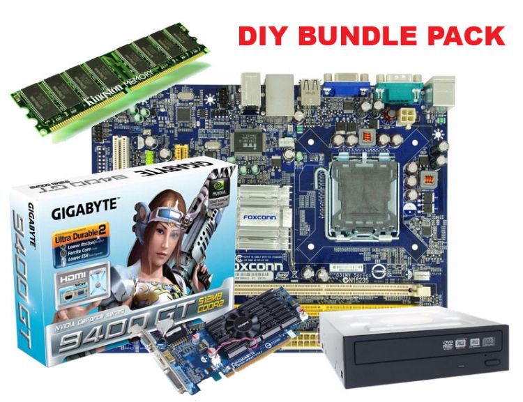 Foxconn G31MV K Motherboard Kingston 2GB PC2 6400 DDR2 800MHz Gigabyte GeForc G31MV K Mwave