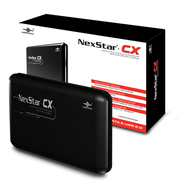 Vantec NST200SUBK NexStar CX 2.5" USB2.0 / eSATA External Hard Drive