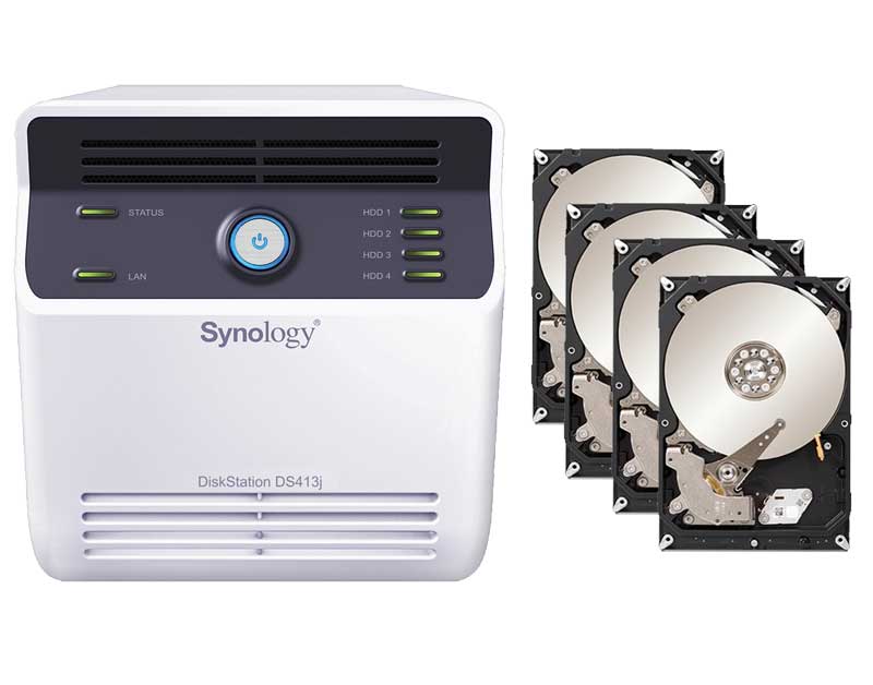 Synology Diskstation DS413j 4Bay NAS + 4x Seagate 4TB NAS 3.5&quot; HDD