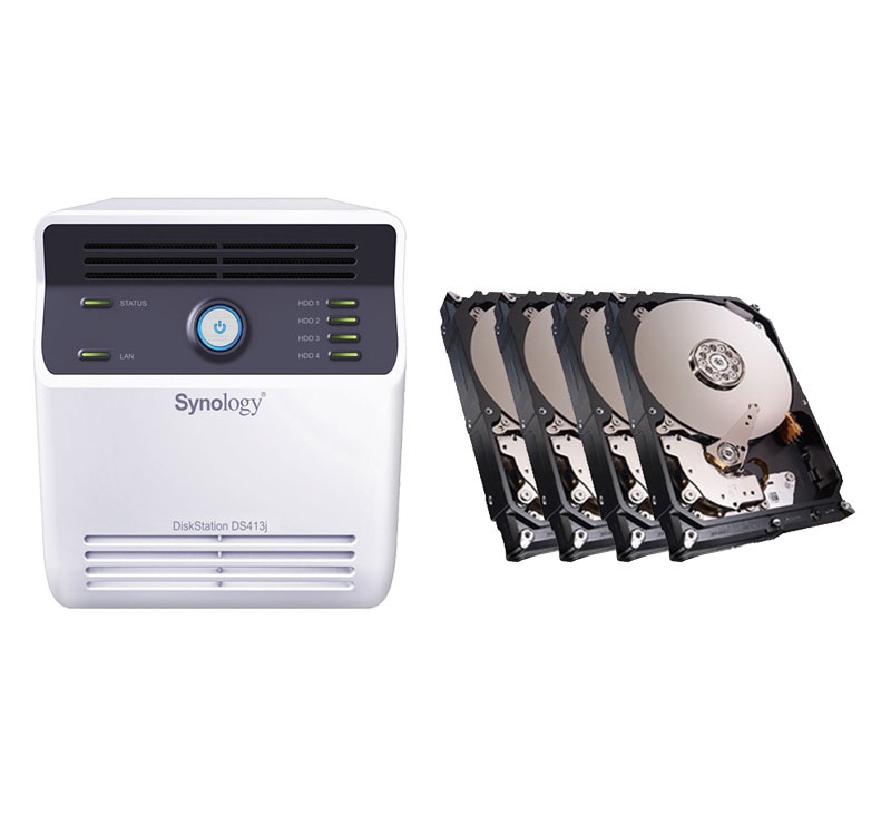 Synology DiskStation DS413j 4-Bay NAS w/ 4x Seagate 2TB NAS HDD 3.5