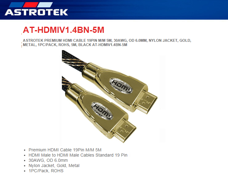 Astrotek AT-HDMIv1.4BN-5M Overview