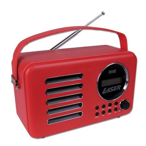 Laser DABDG301 DAB+ Portable Leatherlook Radio Red DABDG301 Mwave