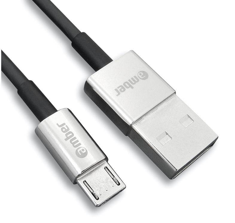 Amber 1.2m USB 2.0 Type A to Micro USB Fast Charge Cable MUB212 Mwave