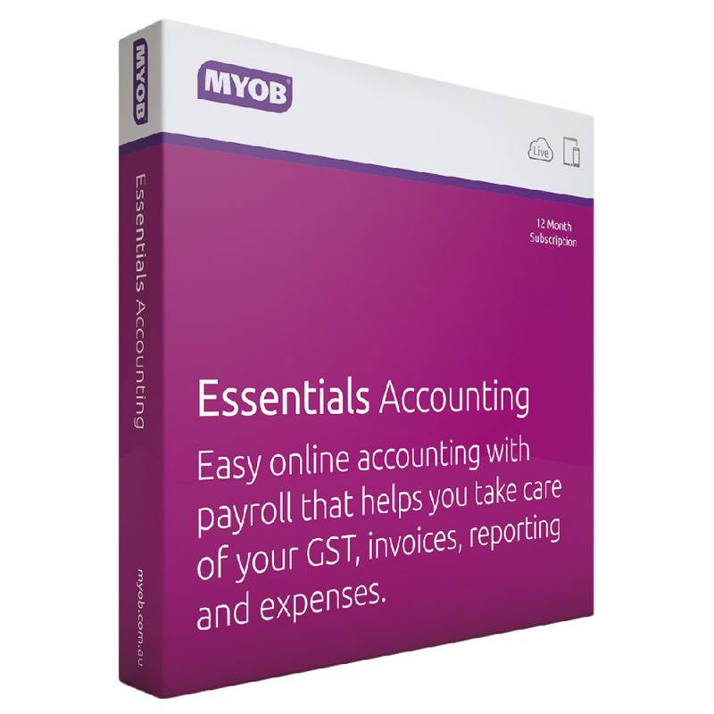 MYOB Essentials with 1 Payroll 1 Year Subscription Digital Download