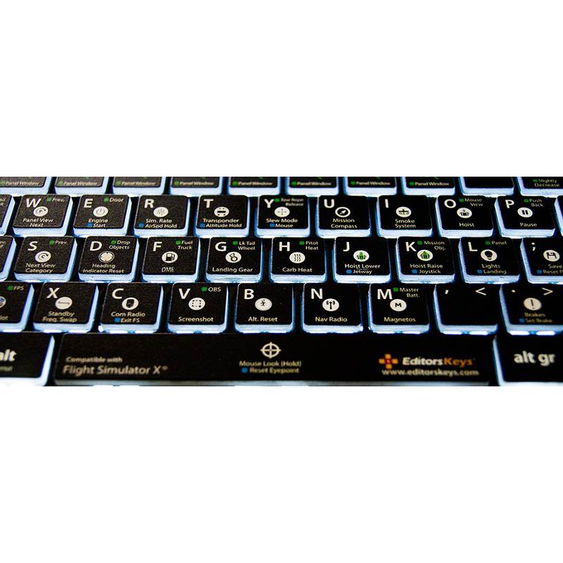 EditorsKeys Flight Simulator X Backlit Keyboard EKKBFSXBLWUS Mwave