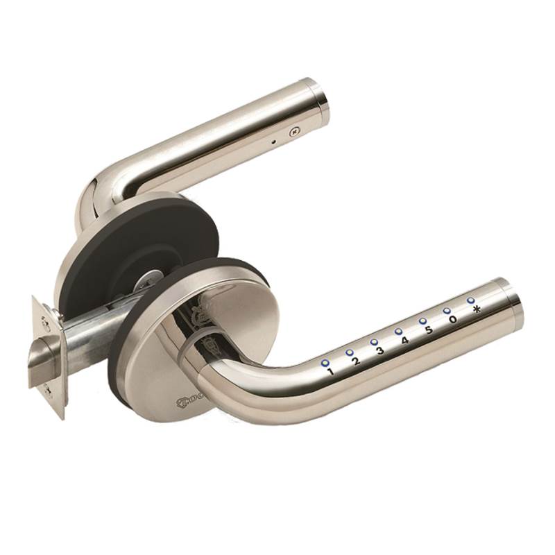 Locksis LTTB80 Smart Lever Lock Keyless Entry Door Handle Silver