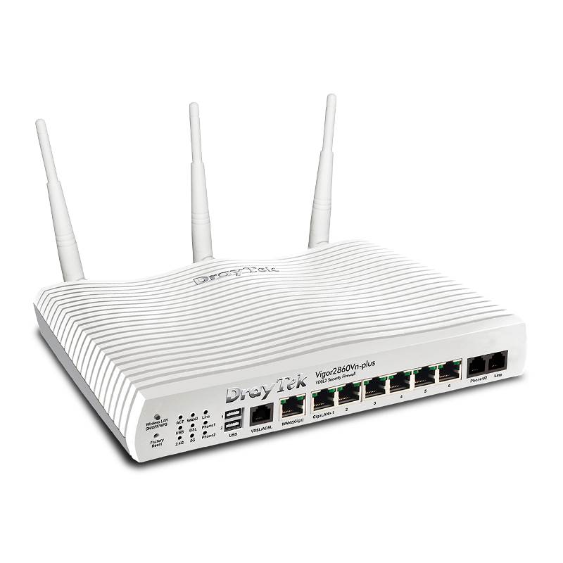 DrayTek Vigor2860VnPlus VDSL2/ADSL2+ Dual Band Modem Router w/ VoIP