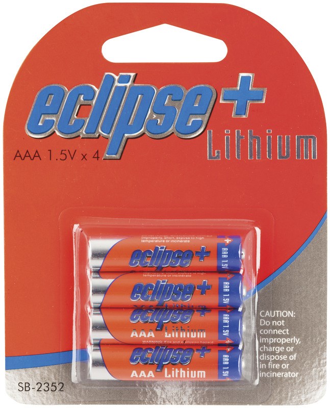 Lithium Battery AAA 1.5V Eclipse Plus Pack of 4 SB2352 Mwave