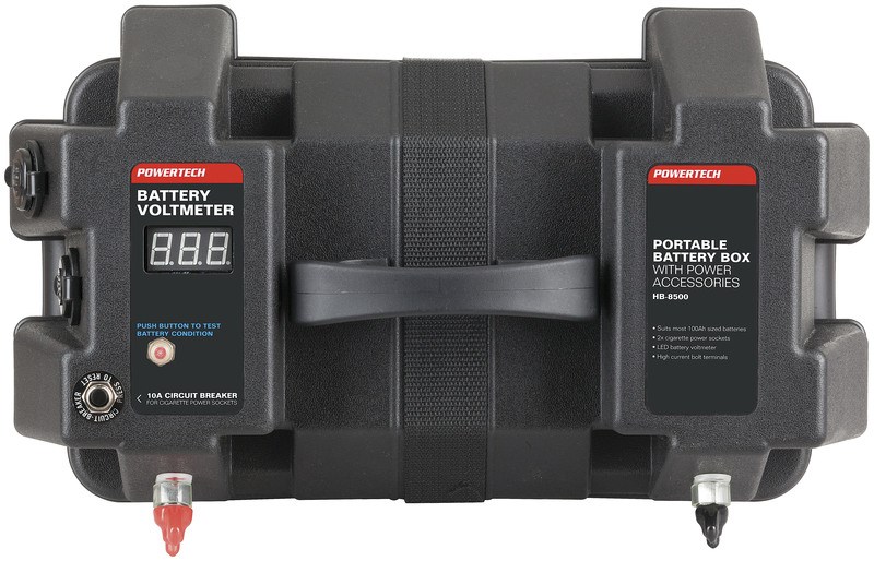 Portable Battery Box with Voltmeter and Power Accesories HB8500 Mwave