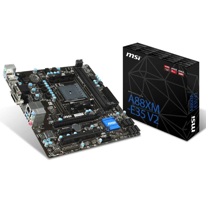 MSI A88XM-E35 V2 FM2+ AMD Micro-ATX Motherboard - A88XM-E35 V2 | Mwave