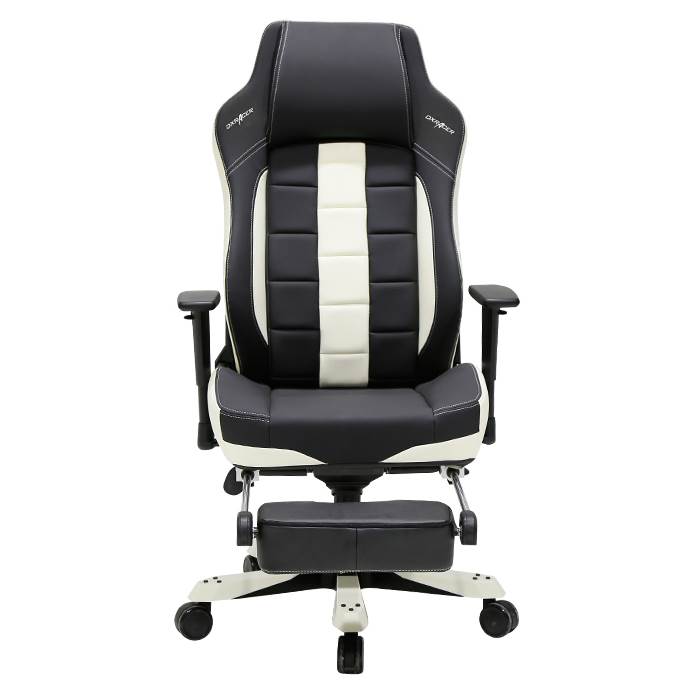 DXRacer CE120 Classic Series Gaming Chair with Leg Rest White & Black