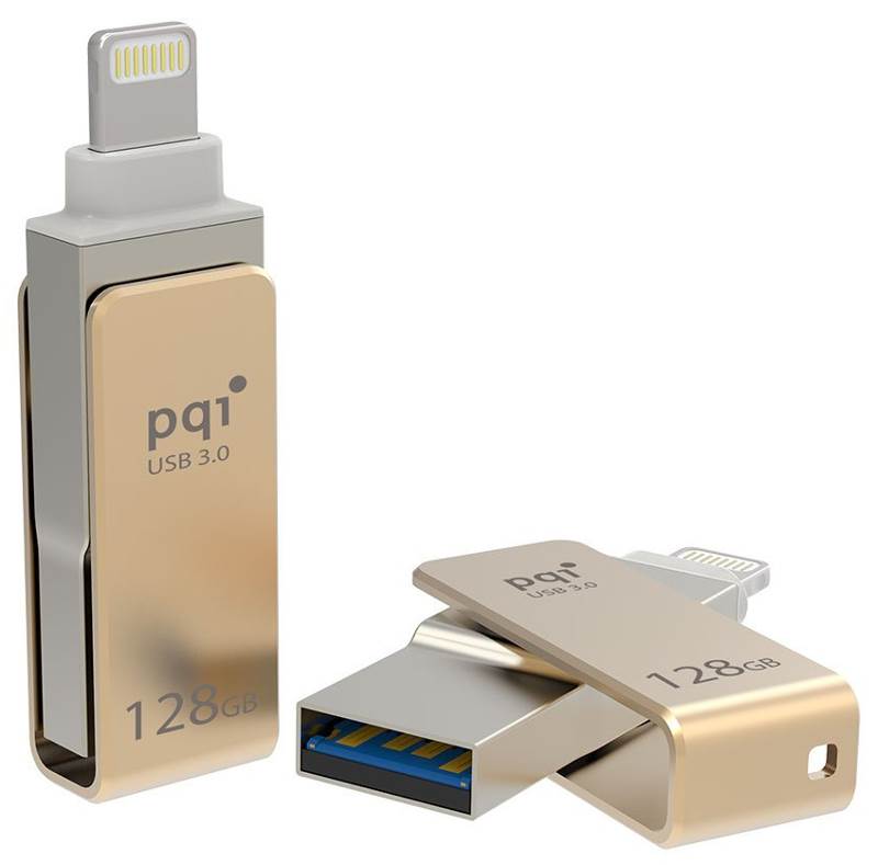 PQI iConnect Mini 128GB USB 3.0 Flash Drive with Lightning Connector