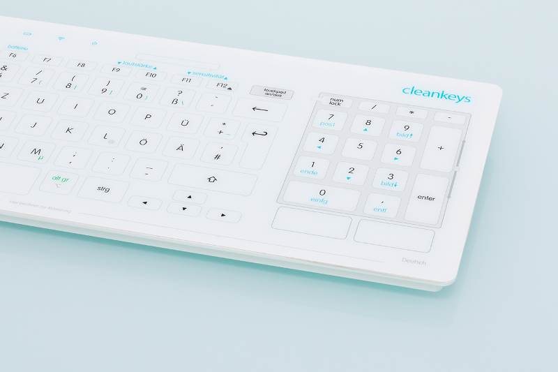 GETT Cleankeys CK315 Wireless Premium Glass Keyboard with Touchpad